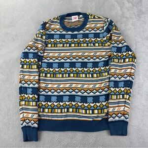 Lacoste Live Men's Size Small/3 AOP Aztec 100% Cotton Long Sleeve Sweater